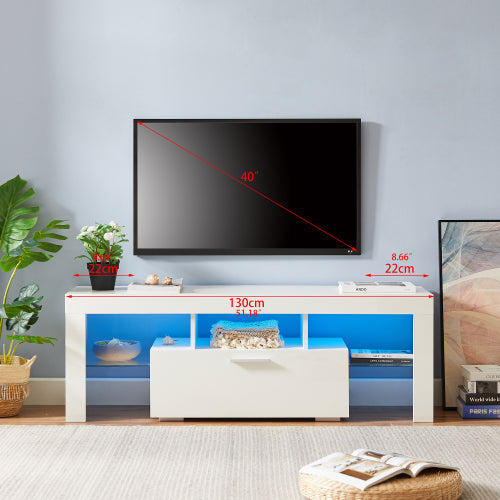 White morden TV Stand with LED Lights
