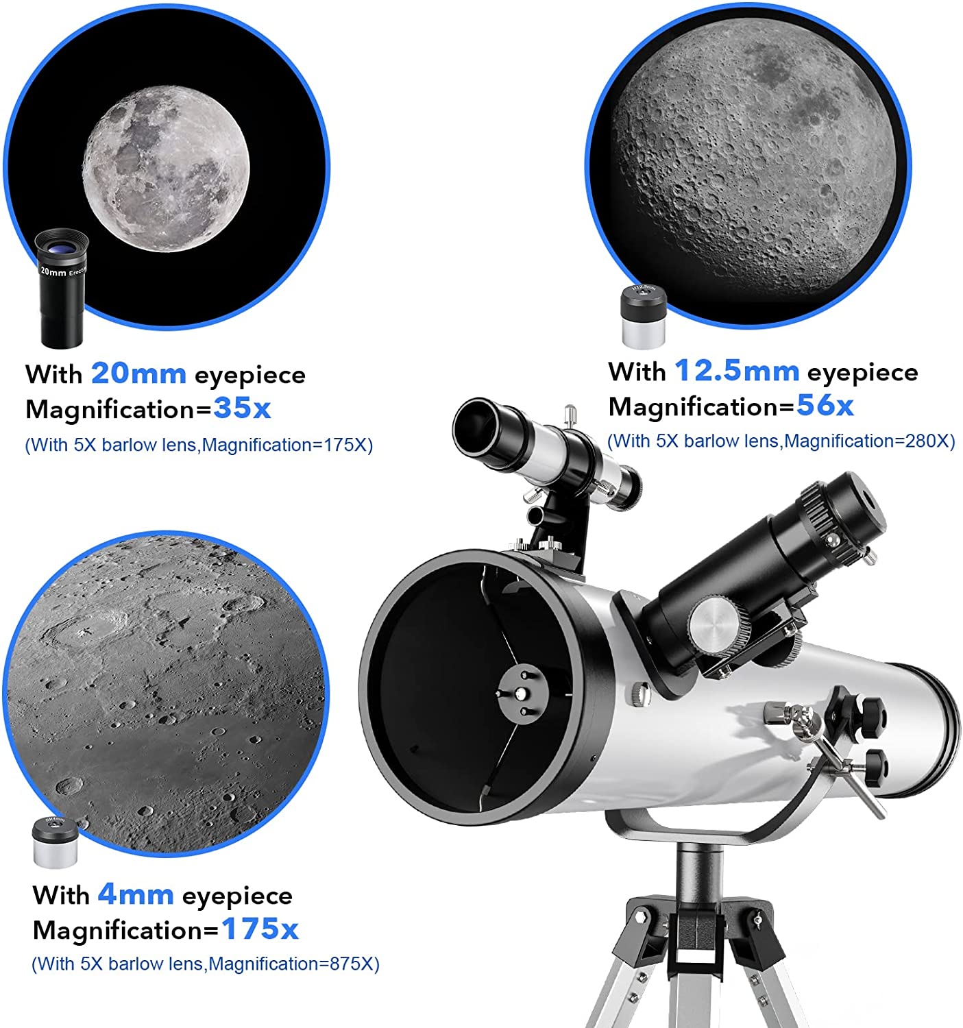 Reflector Telescope 76mm Aperture 700mm Focal Length Astronomy Reflector Telescopes