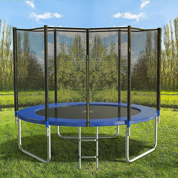10 FT Trampoline with Safe Enclosure Net 680 lbs Outdoor Fitness Trampoline with Waterproof Jump Mat Ladder
