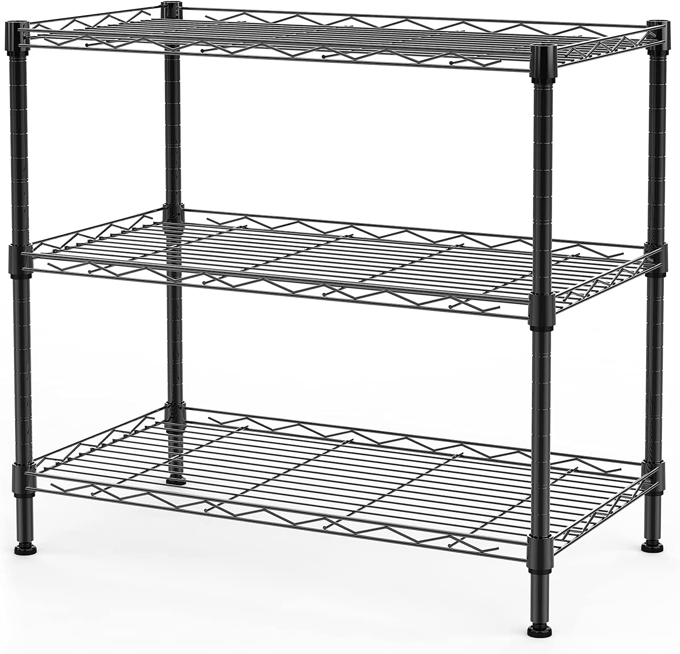 3 Shelf Wire Shelving Unit Adjustable Storage Shelving