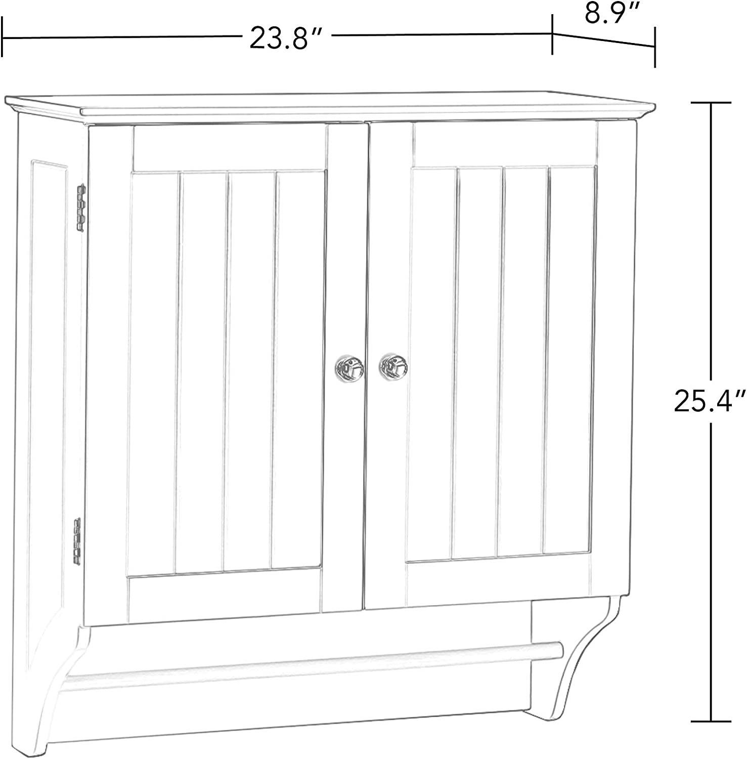 Ashland Two-Door, White Wall Cabinet