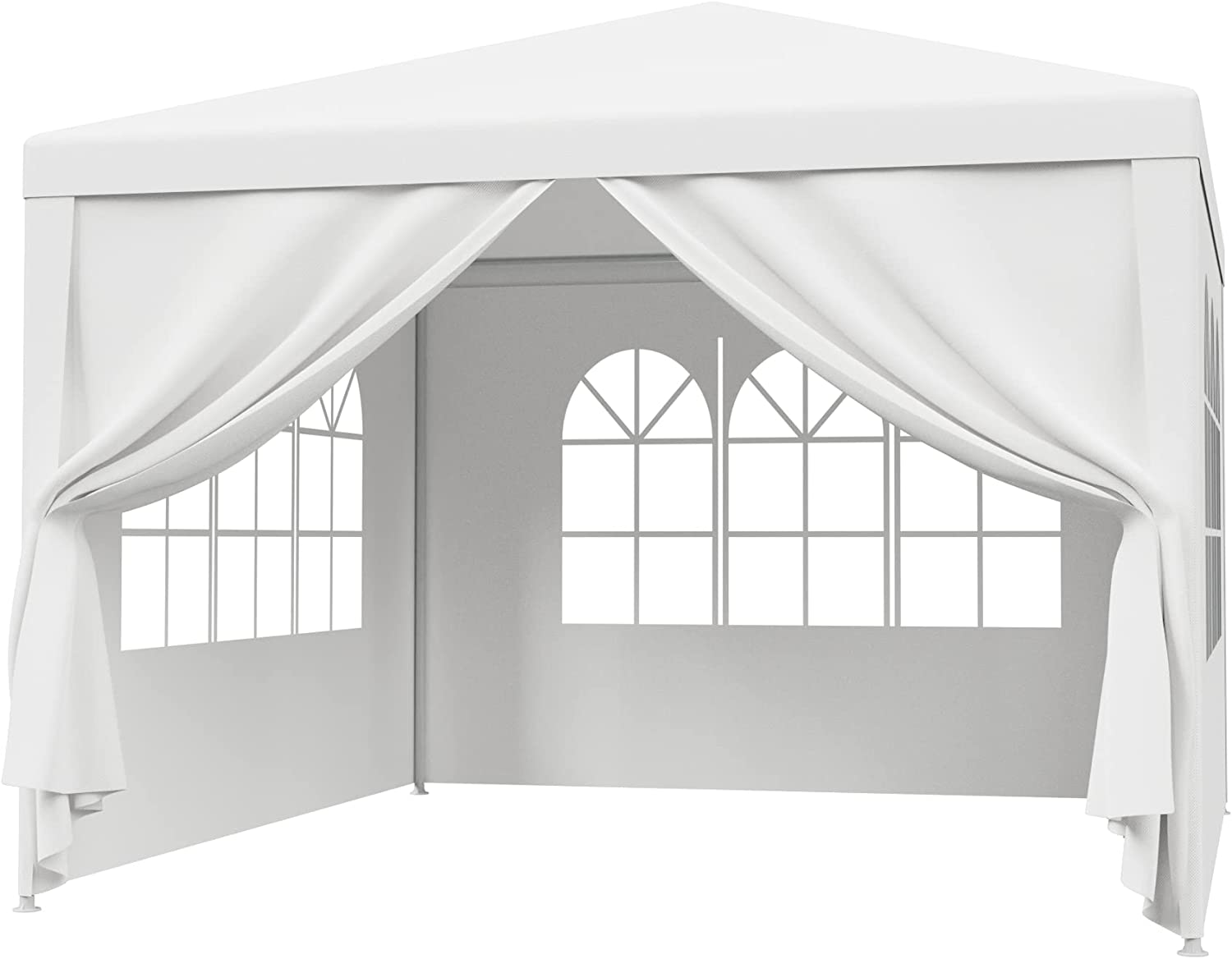 10 X 10 Outdoor Wedding Party Tent Camping Shelter Gazebo Canopy with Removable Sidewalls Easy Set Gazebo BBQ Pavilion Canopy Cater Events (10x10)