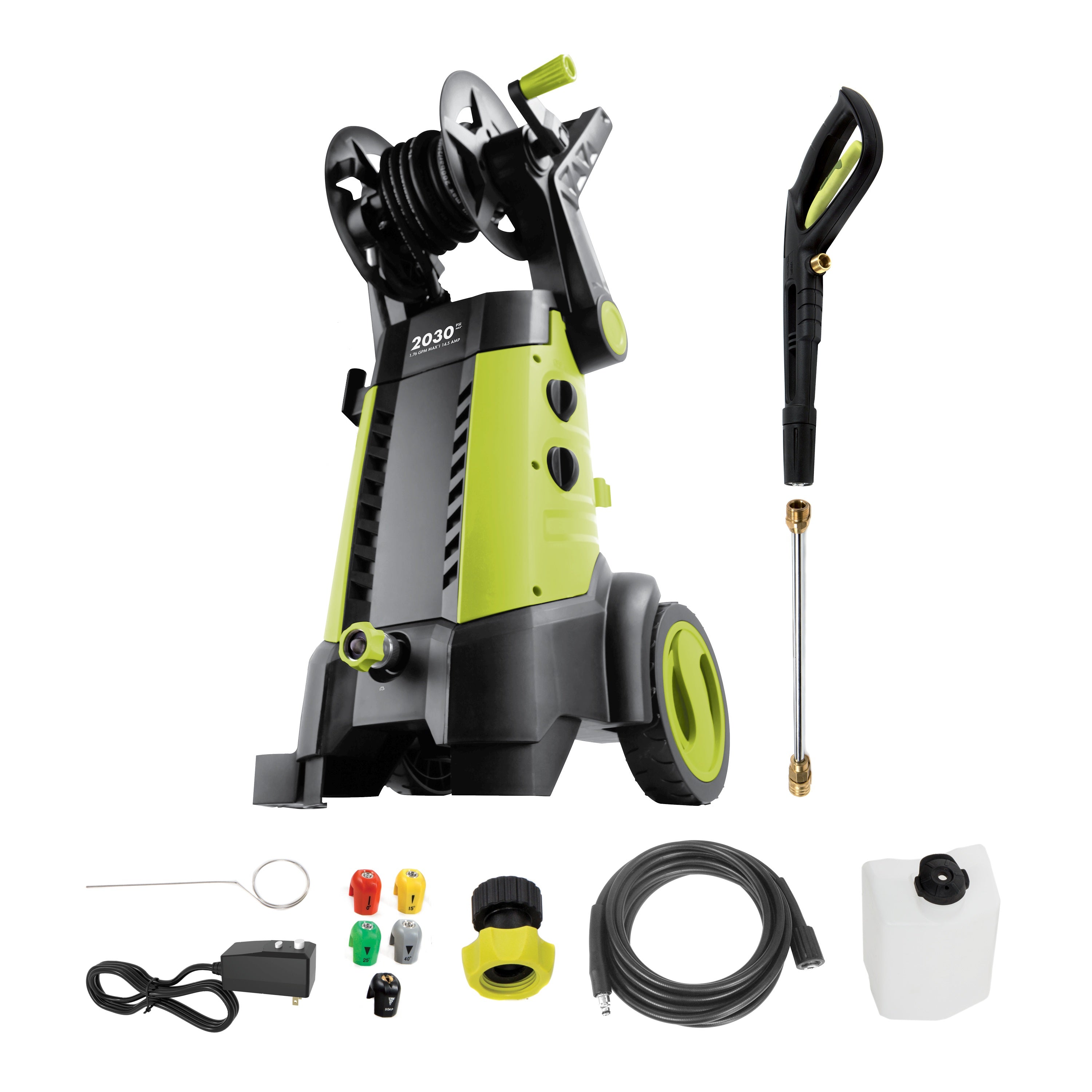 Electric Pressure Washer W/ Hose Reel, 14.5-Amp, 2030-PSI, 1.76-GPM