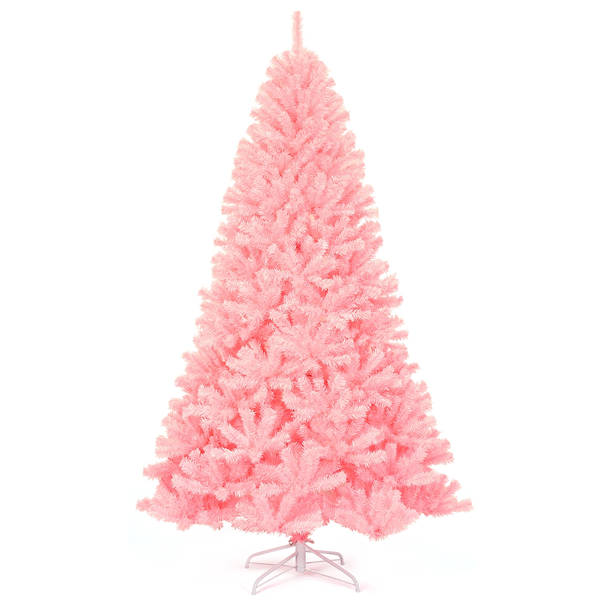 7.5Ft Hinged Artificial Christmas Tree Full Fir Tree New PVC w/ Metal Stand Pink