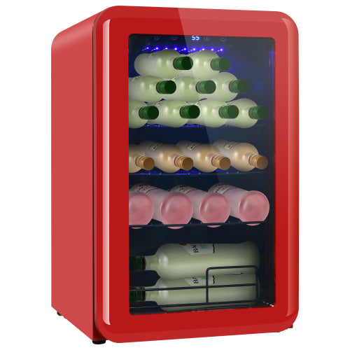 Wine Cooler Countertop Freestanding Wine Cellars Compressor System Champagne Chiller Digital Temperature Control UV Protective Finish Max Load 24 Standard Bottle