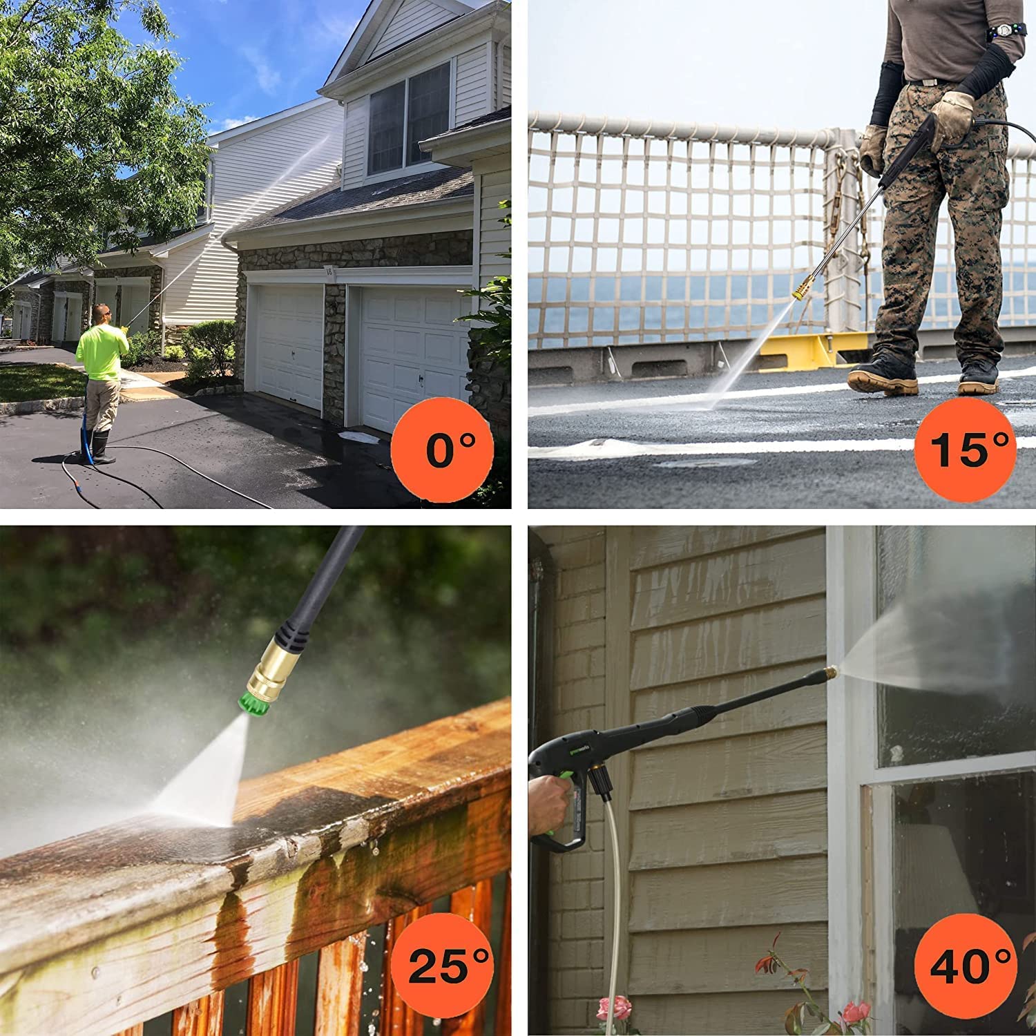 Electric Pressure Washer, Suyncll 2GPM High Power Washer with Adjustable Spray Nozzle