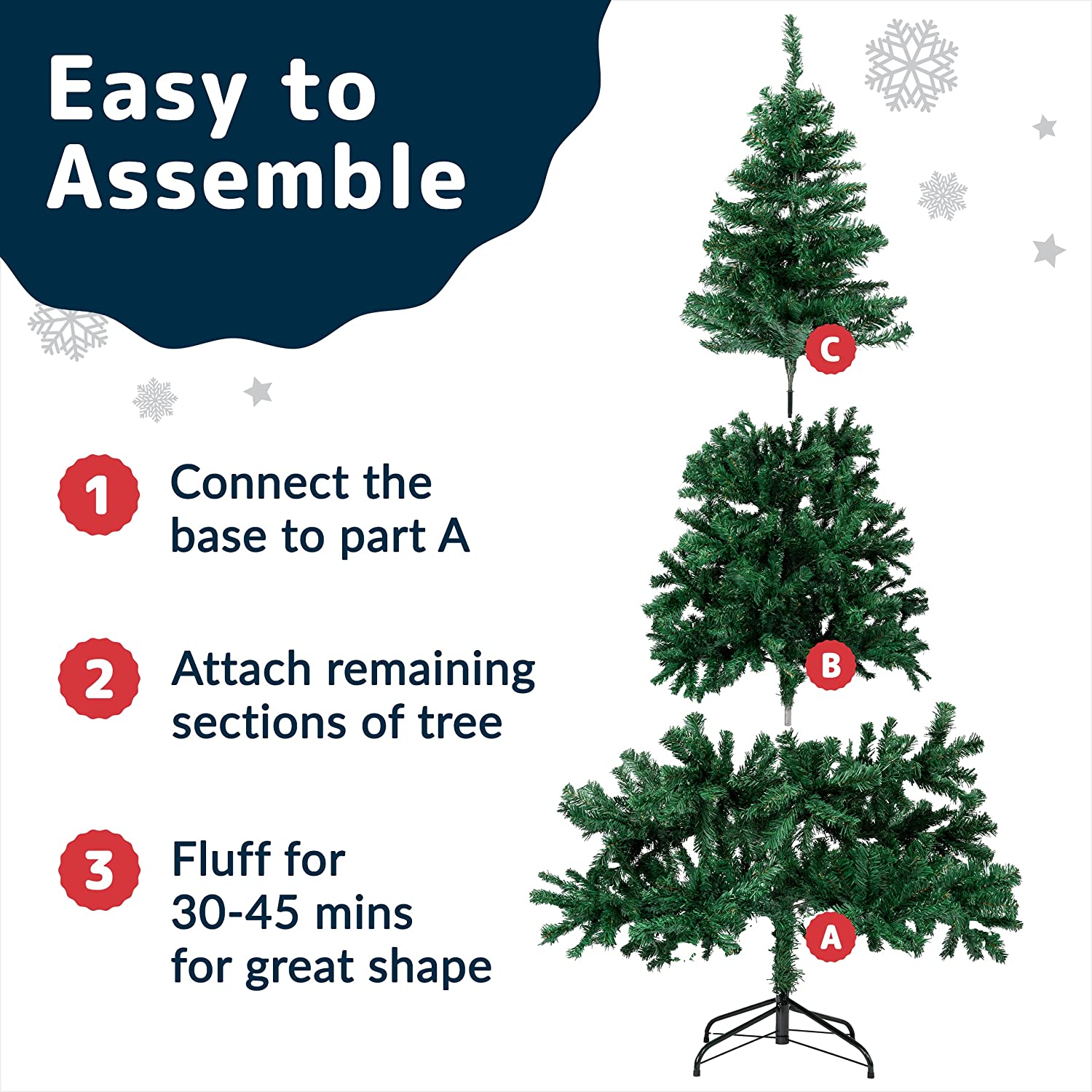 6 Ft Premium Christmas Tree with 1200 Tips for Fullness