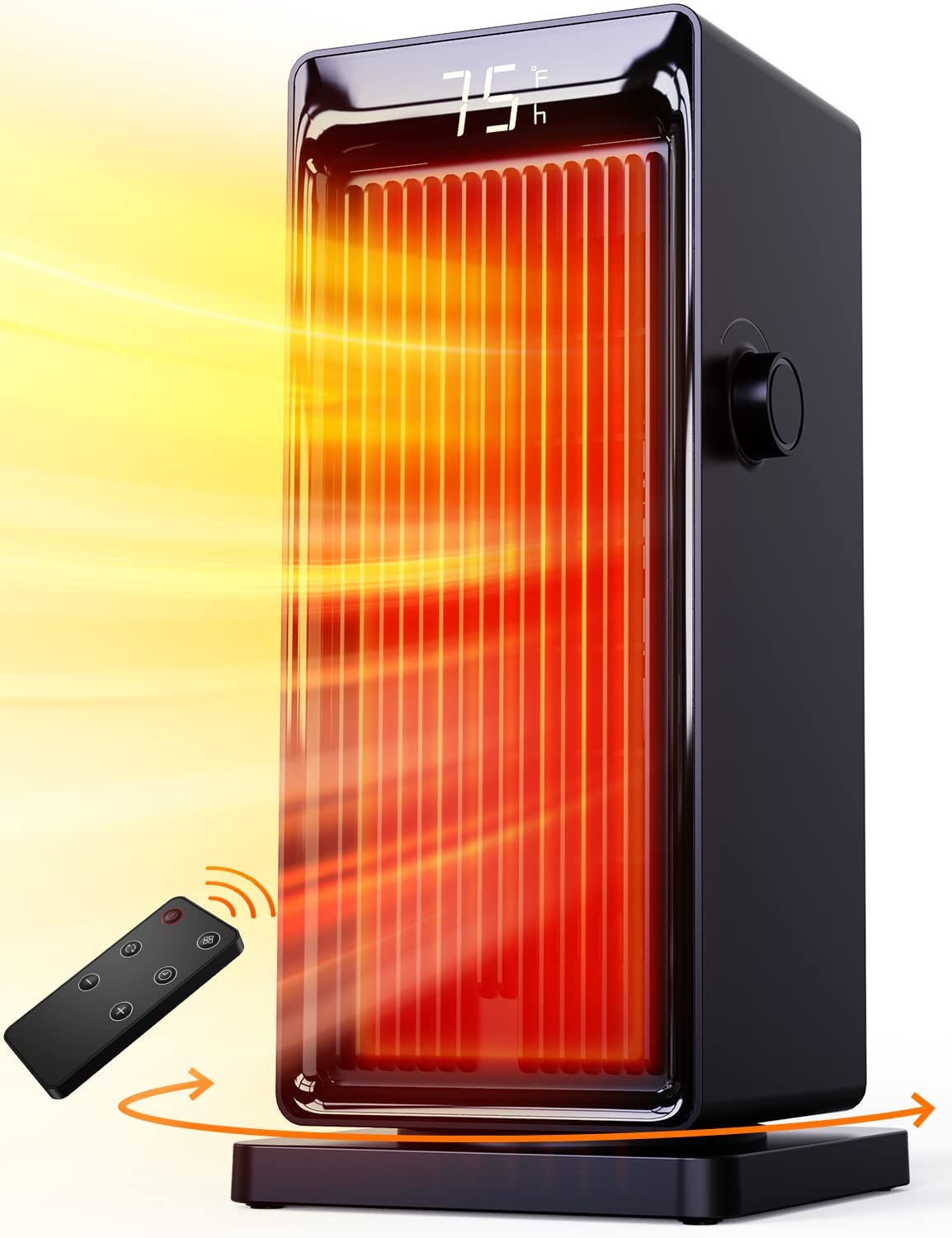 Space Heater,1500W Portable Heater for Bedroom, ECO Thermostat 90¡ã Oscillating, 24 hours timer, Fast Heating Electric Heater with Remote, Overheat Protection, LED Display for Bedroom Office
