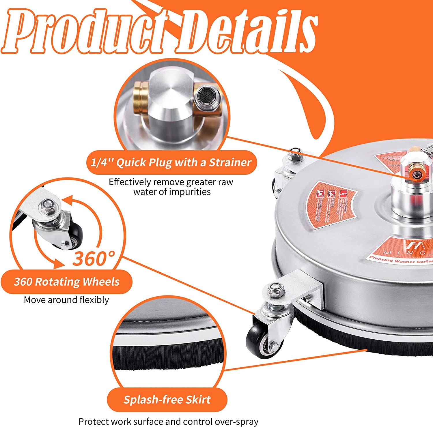 14 in Pressure Washer Surface Cleaner