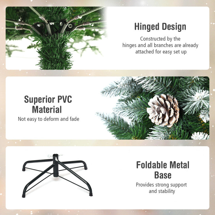6 Feet Artificial Pencil Christmas Tree with Pine Cones