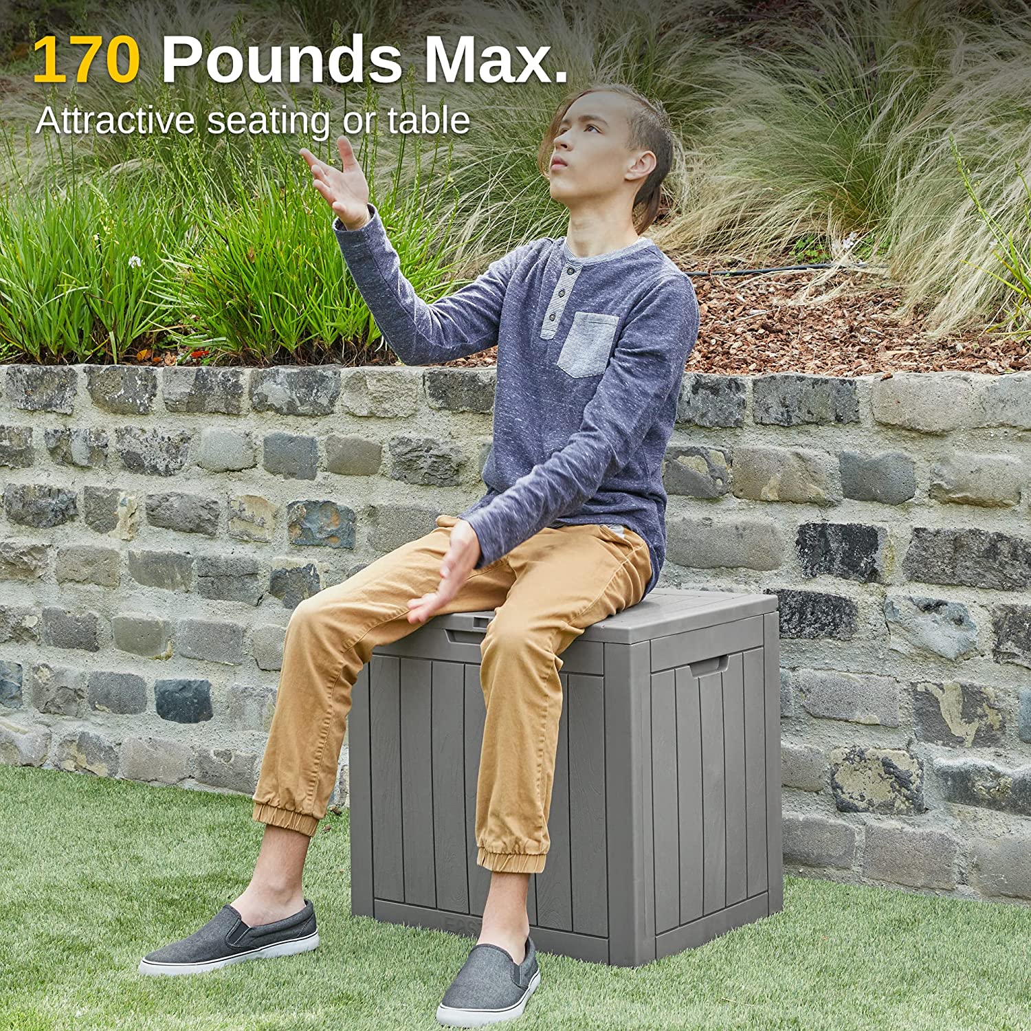 Deck Box 31 Gallon Indoor and Outdoor Storage Box