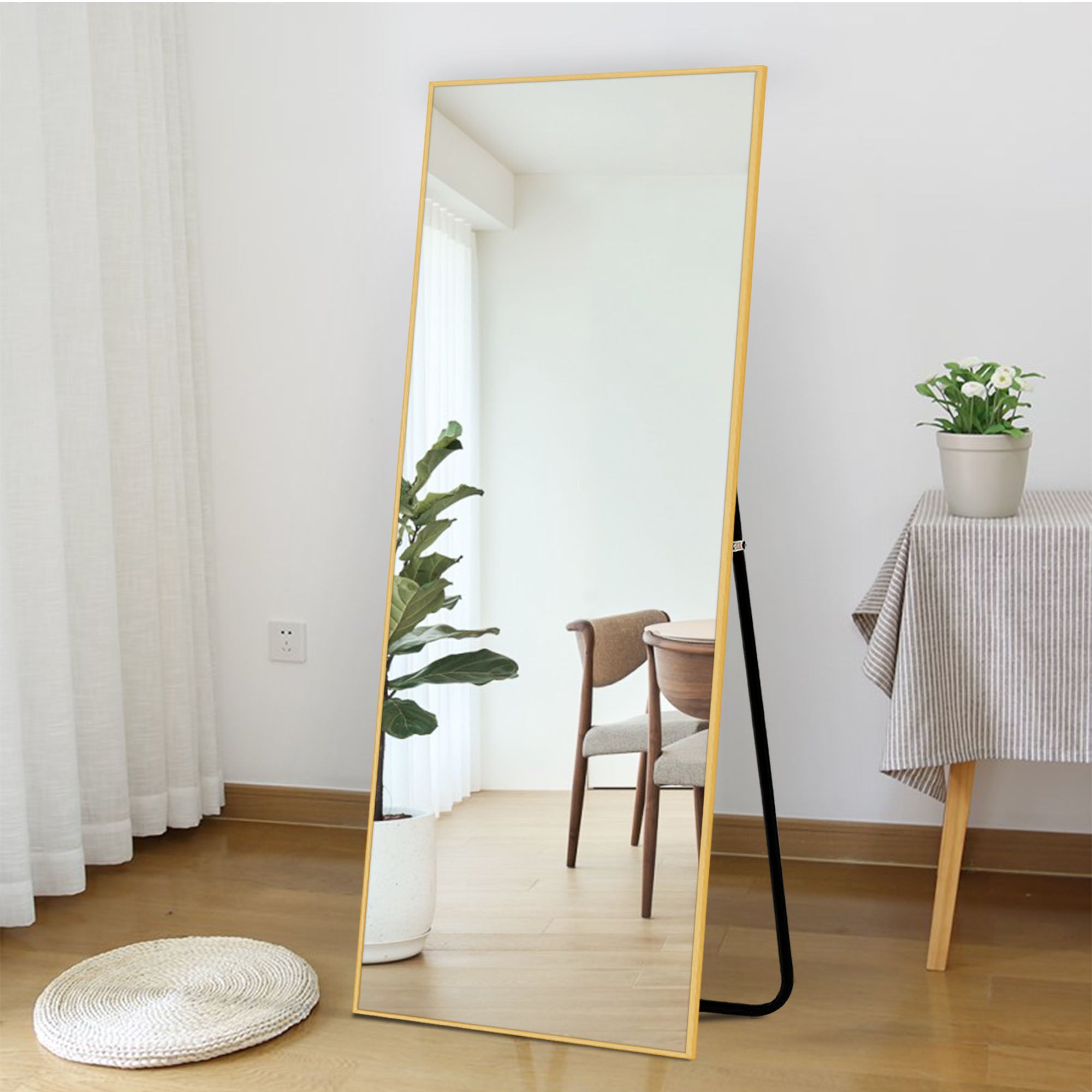 Full Length Mirror Gold Rectangular Body Dressing Floor Mirrors