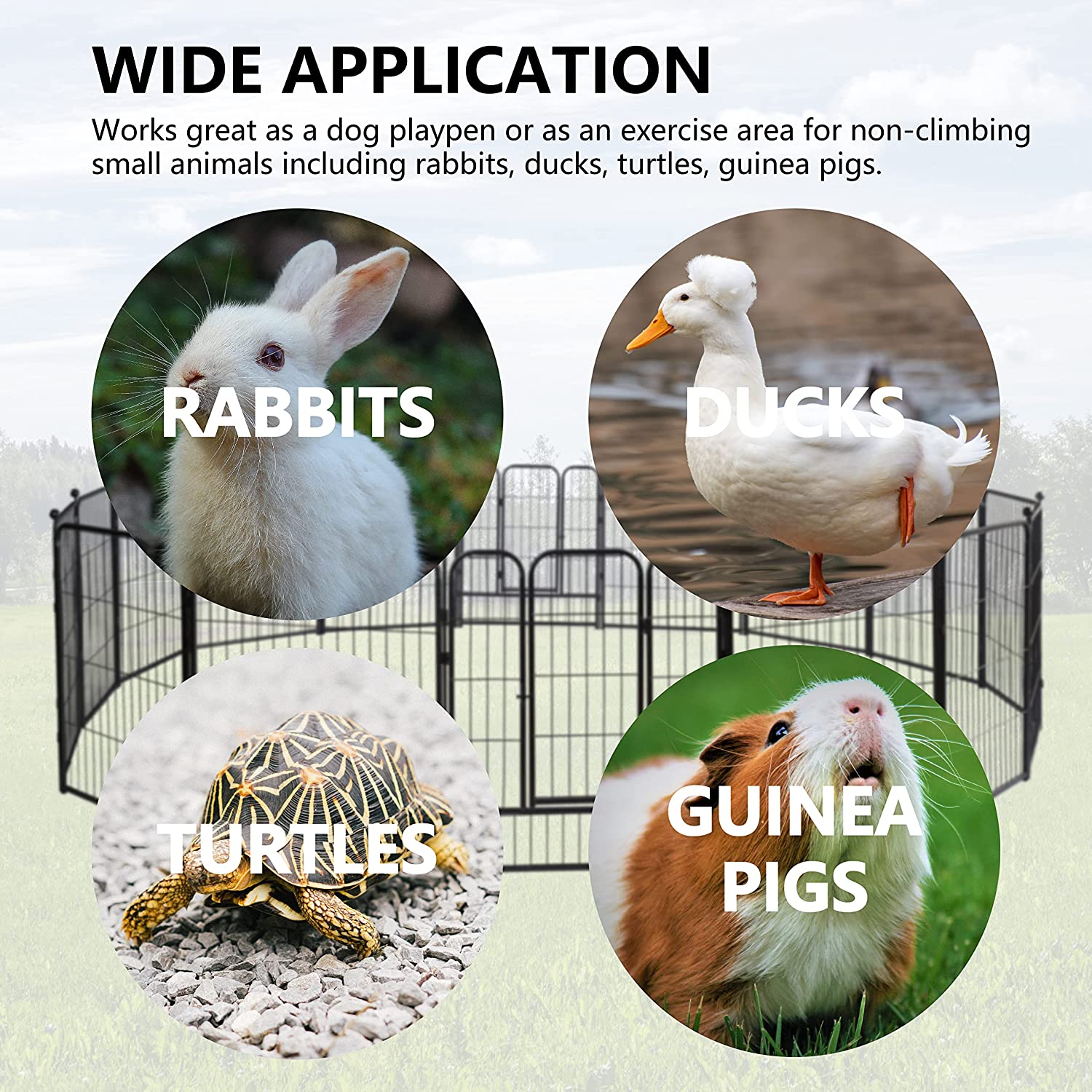 Dog Playpen 8 Panels Heavy Duty Dog Pen Dog Fence Playpen Indoor Outdoor, 31.5 Inch