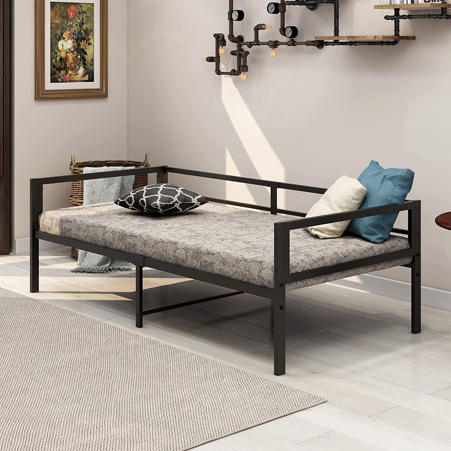 Twin Daybed Frame with Storage, Multifunctional Mattress Foundation