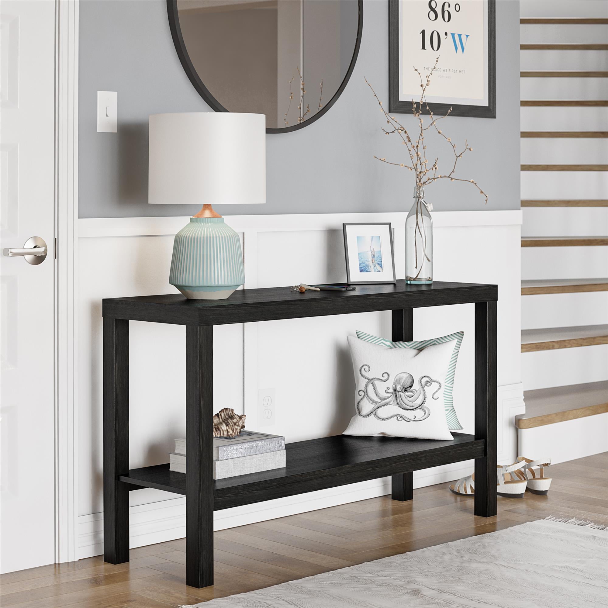 Parsons Console Table, Black Oak