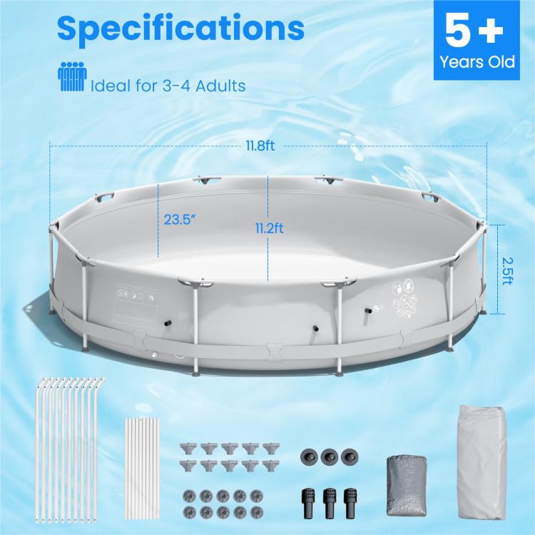 Round Above Ground Swimming Pool With Pool Cover