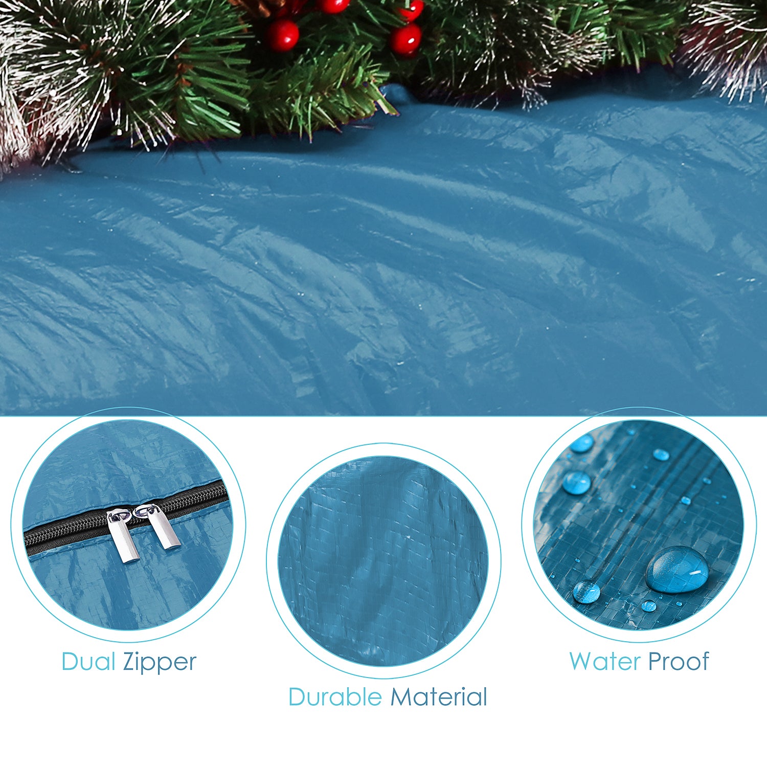 Plastic Christmas Tree Storage Bag - Large Christmas Tree Storage Box Container Made from Durable Waterproof Fabric with Handles  Dual Zipper - Fits Up to 9 ft Holiday