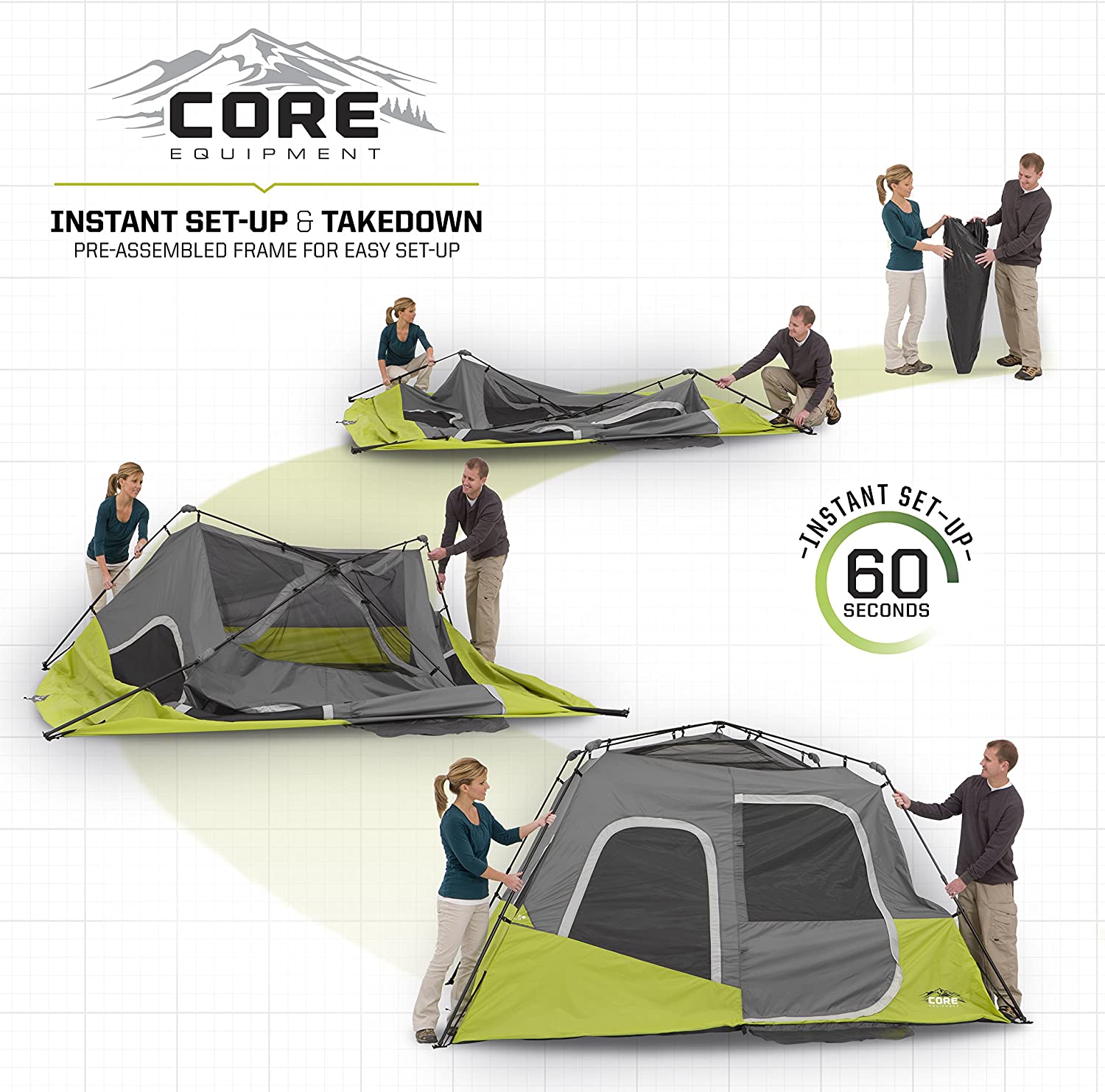 6 Person Instant Cabin Tent Portable Large Pop Up Tent