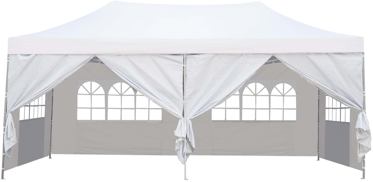 Party Tent 10x20 Outdoor Canopy Shelter with 6 Removable Side Walls