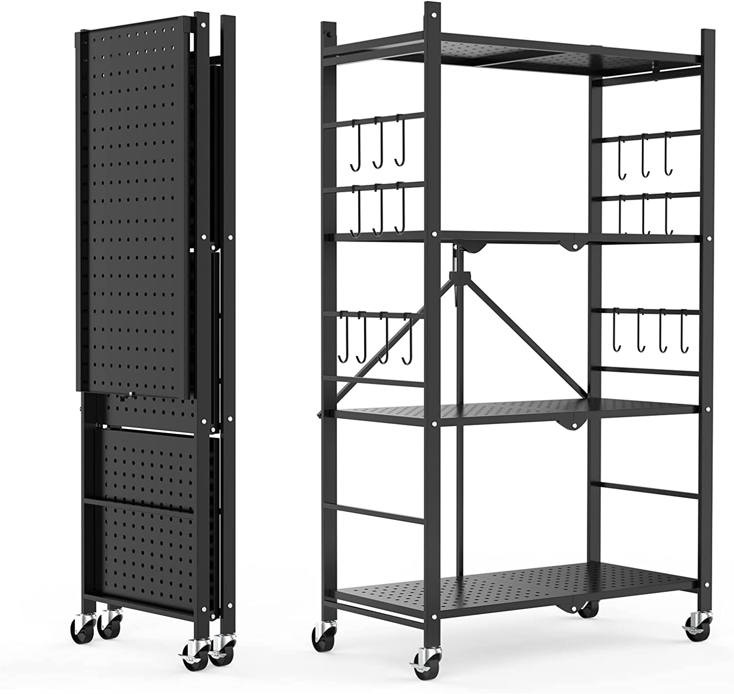 4 Tier Foldable Shelves for Storage Folding Shelf Unit