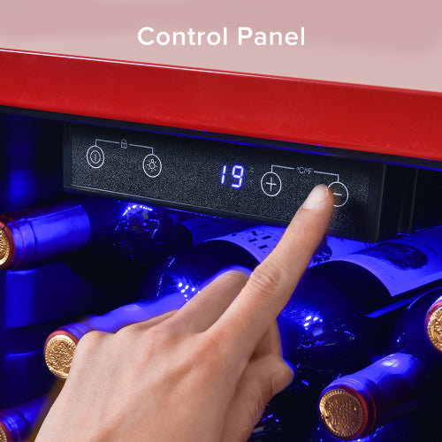 Wine Cooler Countertop Freestanding Wine Cellars Compressor System Champagne Chiller Digital Temperature Control UV Protective Finish Max Load 24 Standard Bottle