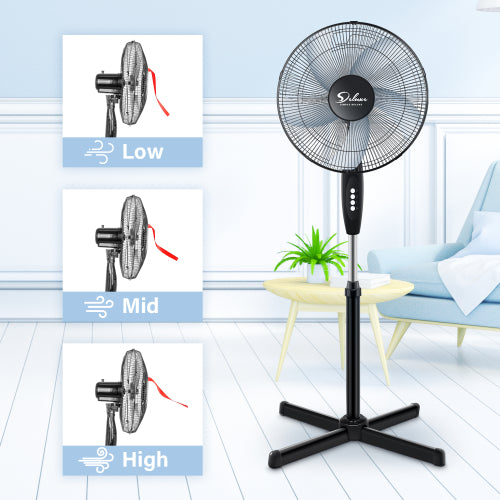 Simple Deluxe Oscillating 16in 3 Adjustable Speed Pedestal Stand Fan