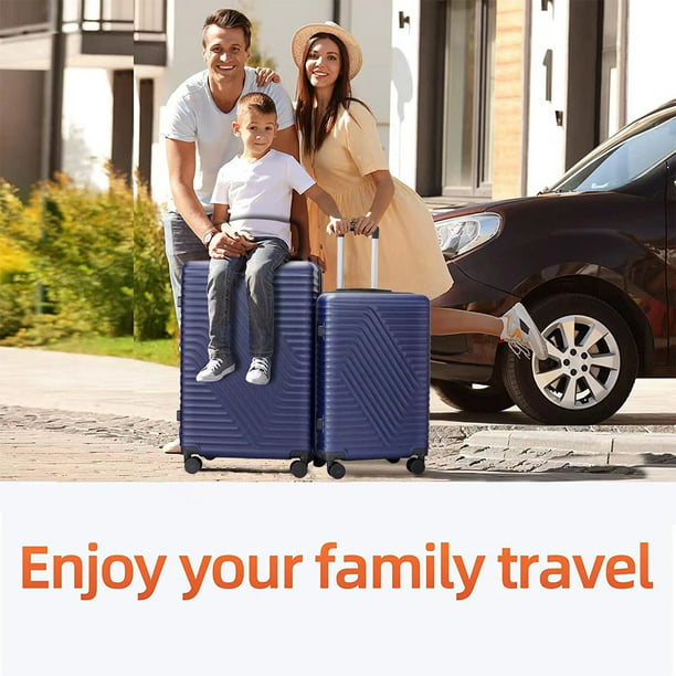 Luggage Sets 3 Piece 20/24/28 inch Suitcase Sets Hardside Luggage Set, Navy Blue