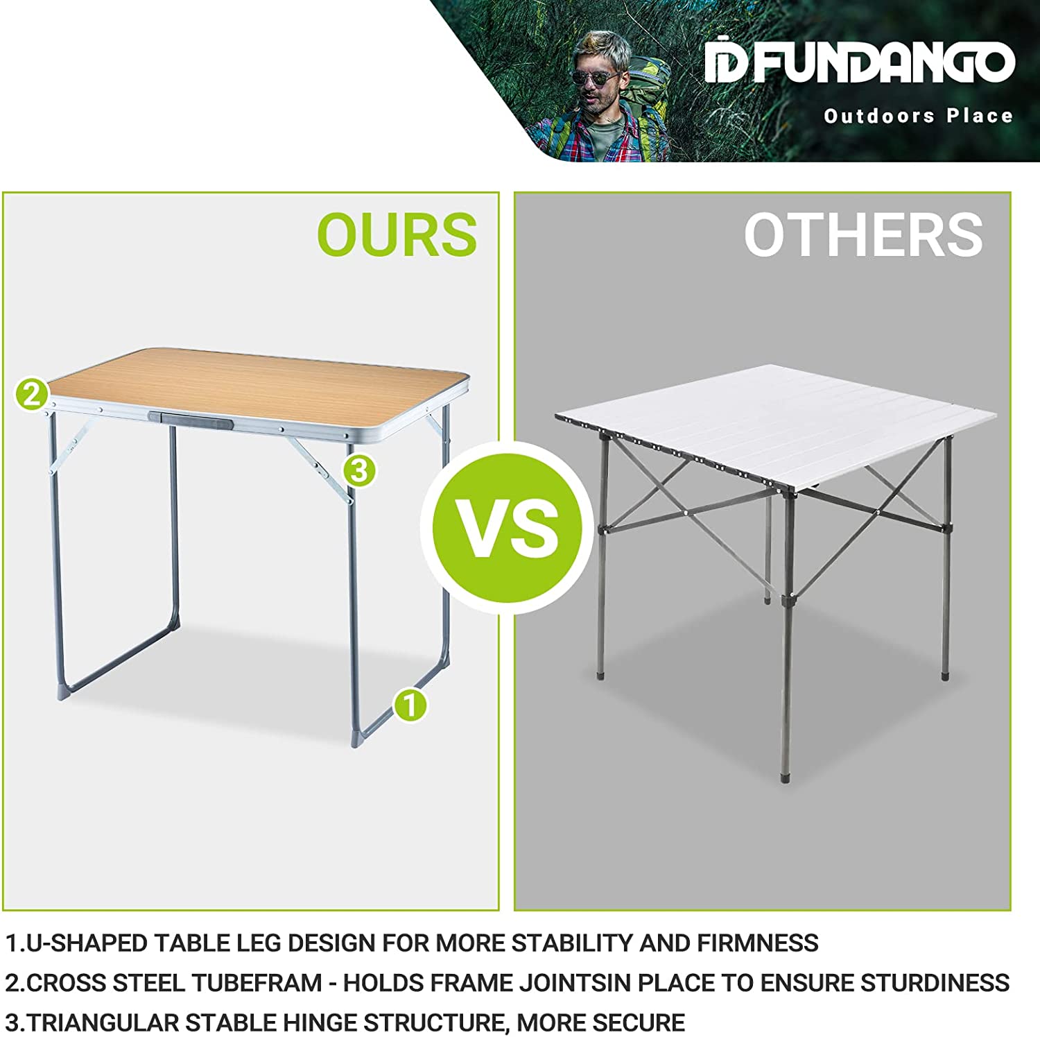Folding Table Lightweight Foldable with Handle