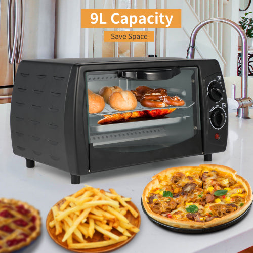Countertop Toaster Oven, Pizza Maker, Exquisite 4 Slice Capacity, 9 L, Black Matte Stainless