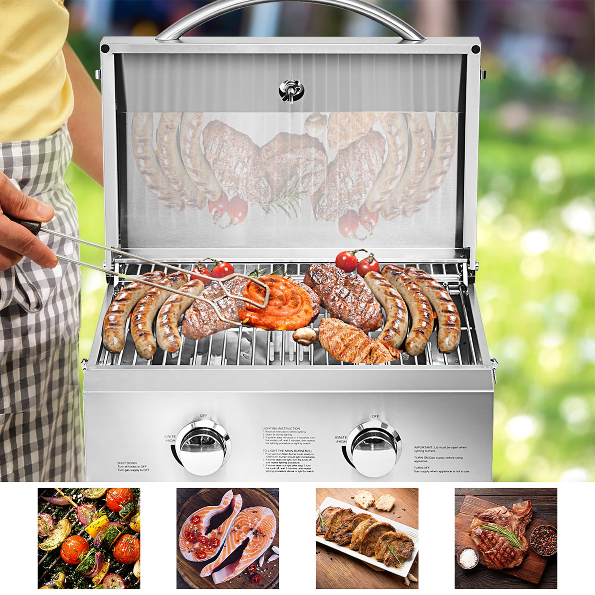 20,000 BTU Propane Gas Grill for Outdoor Camping