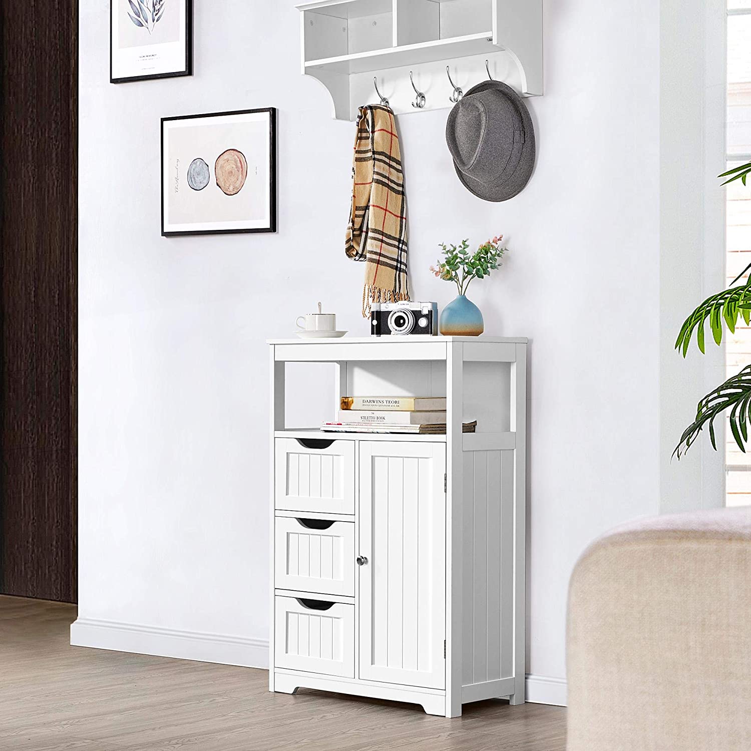 Free Standing Bathroom Cabinet with 1 Drawer 2 Doors