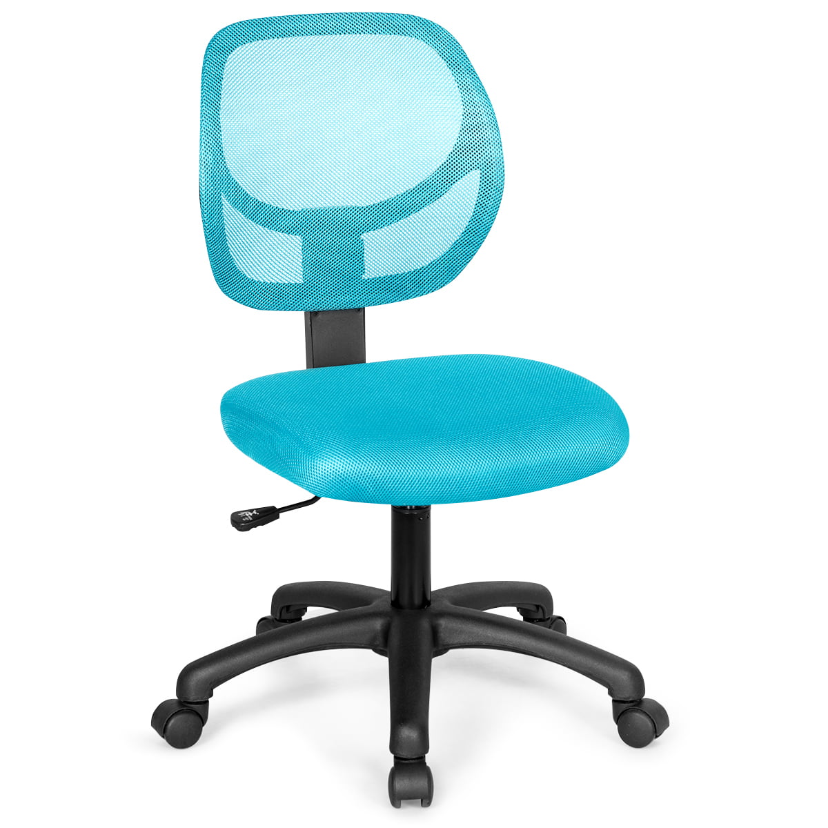 Mesh Office Chair Low-Back Armless Computer Desk Chair Adjustable Height Blue