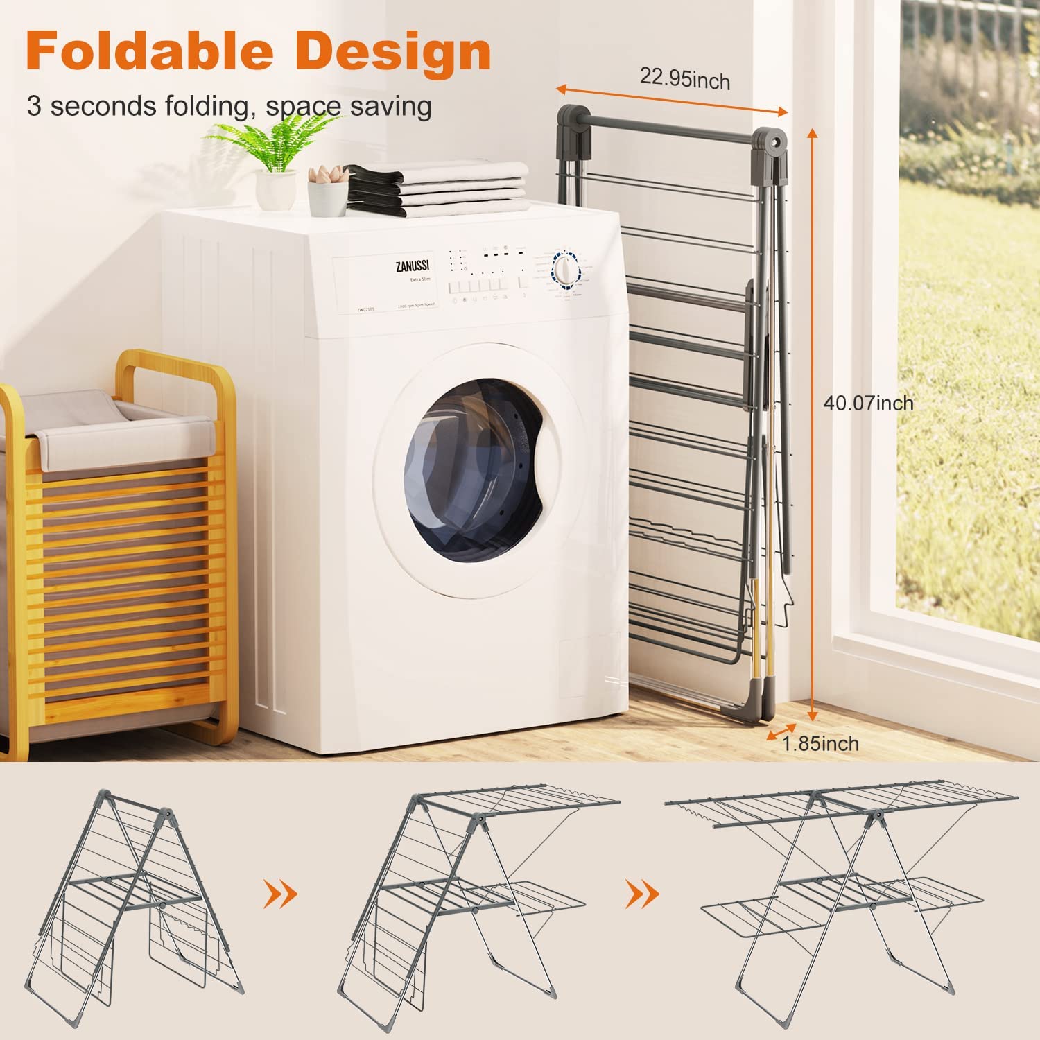 Clothes Drying Rack Folding 2 Level Laundry Drying Rack