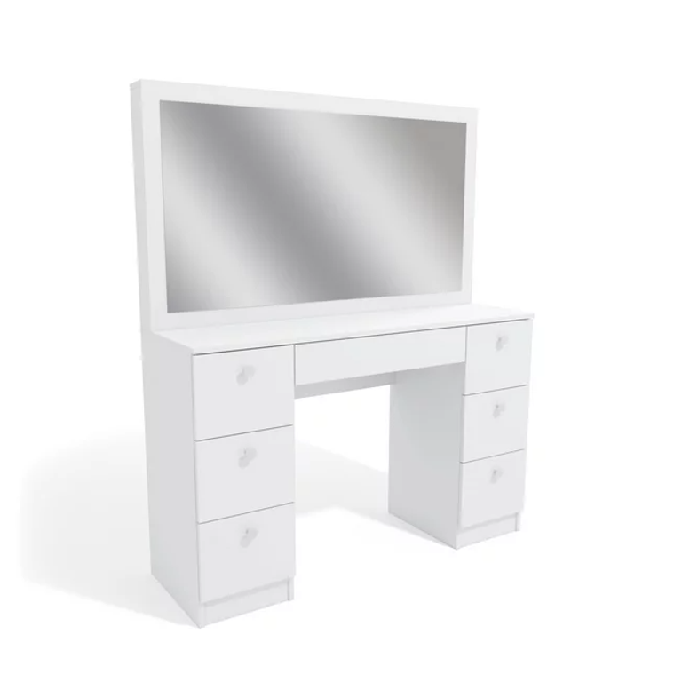 Modern Vanity Desk, White Finish, for Bedroom and Dressing Room