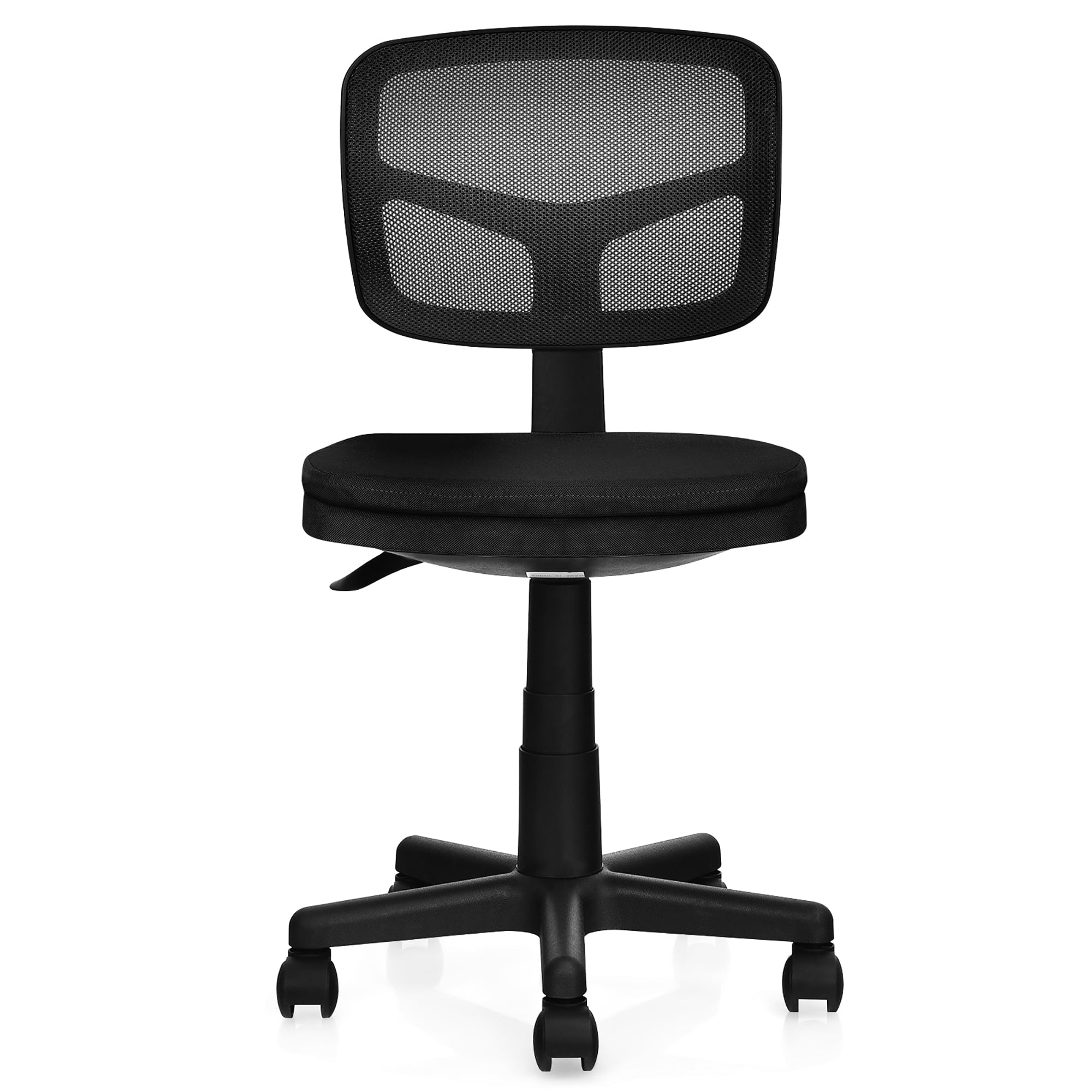 Armless Office Chair Adjustable Swivel Computer Mesh Desk Chair Black