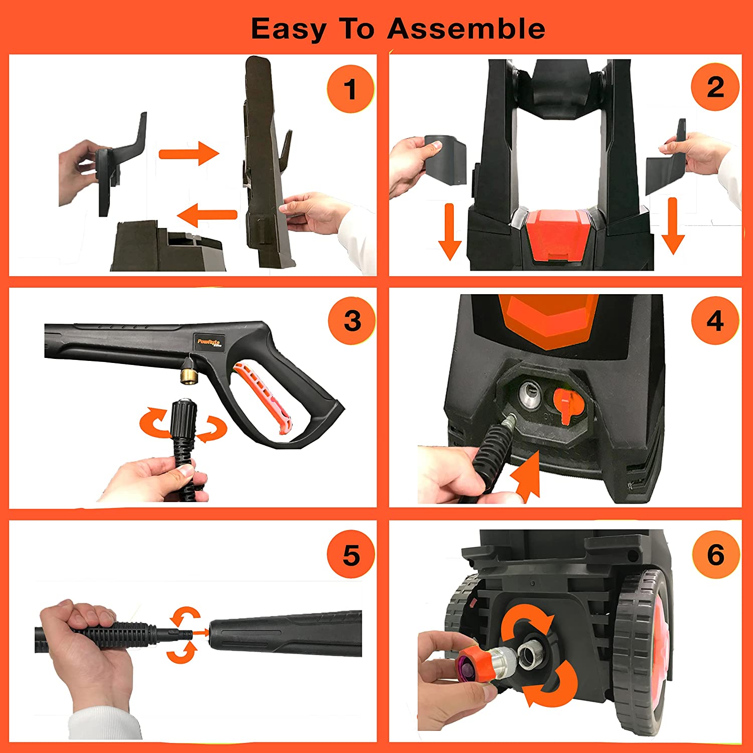 Electric Pressure Washer, Suyncll 2GPM High Power Washer with Adjustable Spray Nozzle