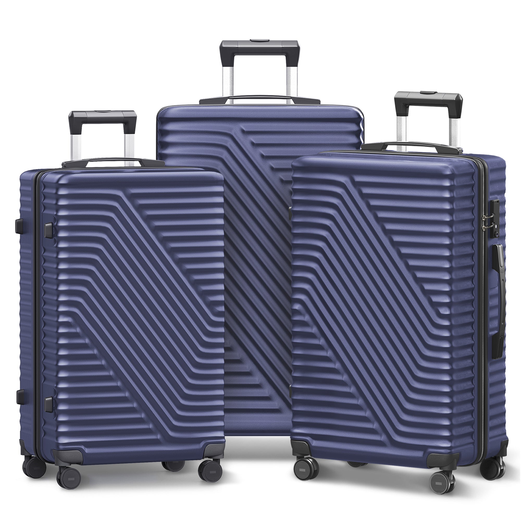 Luggage Sets 3 Piece 20/24/28 inch Suitcase Sets Hardside Luggage Set, Navy Blue