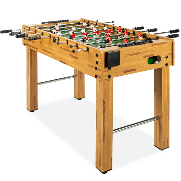 48in Competition Sized Soccer Foosball Table for Home, Game Room, Arcade w/ 2 Balls, 2 Cup Holders