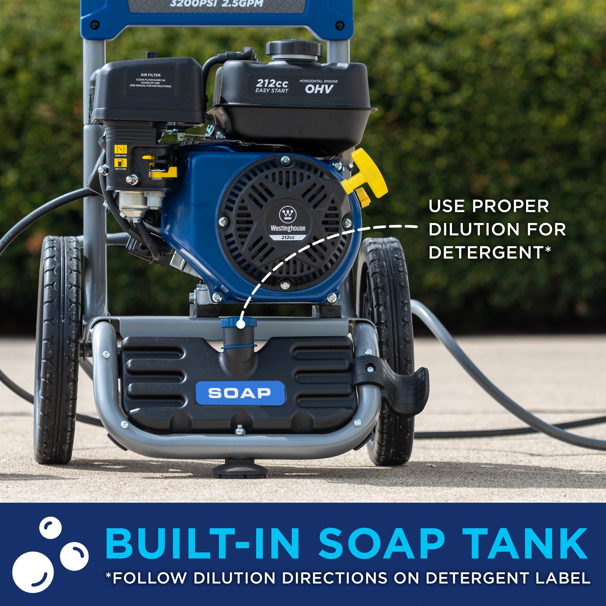 WPX3200 Gas Powered Pressure Washer - 3200 PSI and 2.5 GPM - 5 Nozzle Set