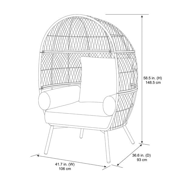 Ventura Boho Stationary Wicker Egg Chair