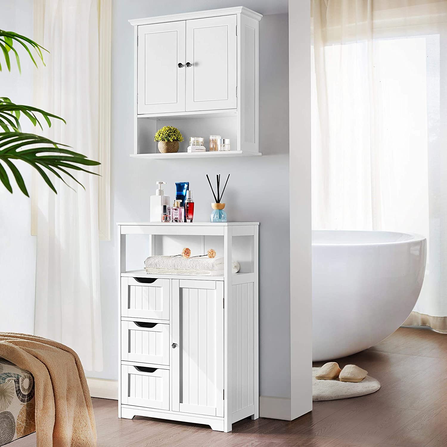 Free Standing Bathroom Cabinet with 1 Drawer 2 Doors