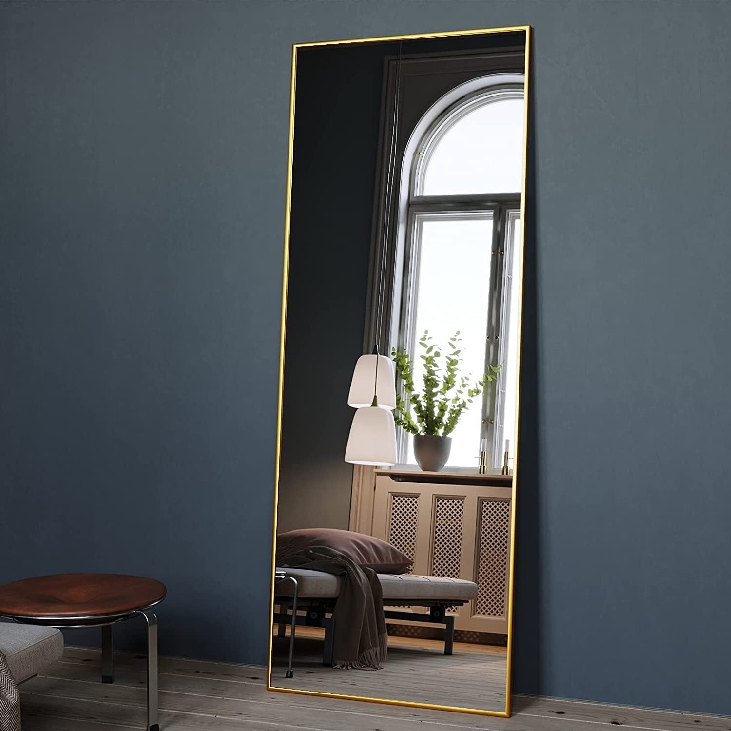 Full Length Mirror Gold Rectangular Body Dressing Floor Mirrors